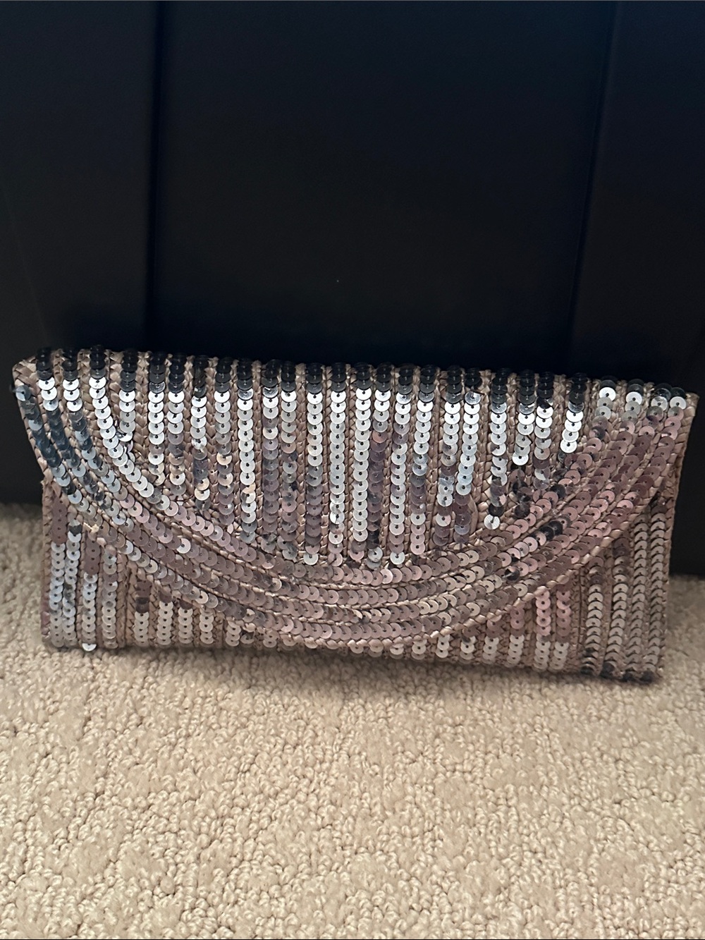 Felix Rey Sequin Straw Clutch